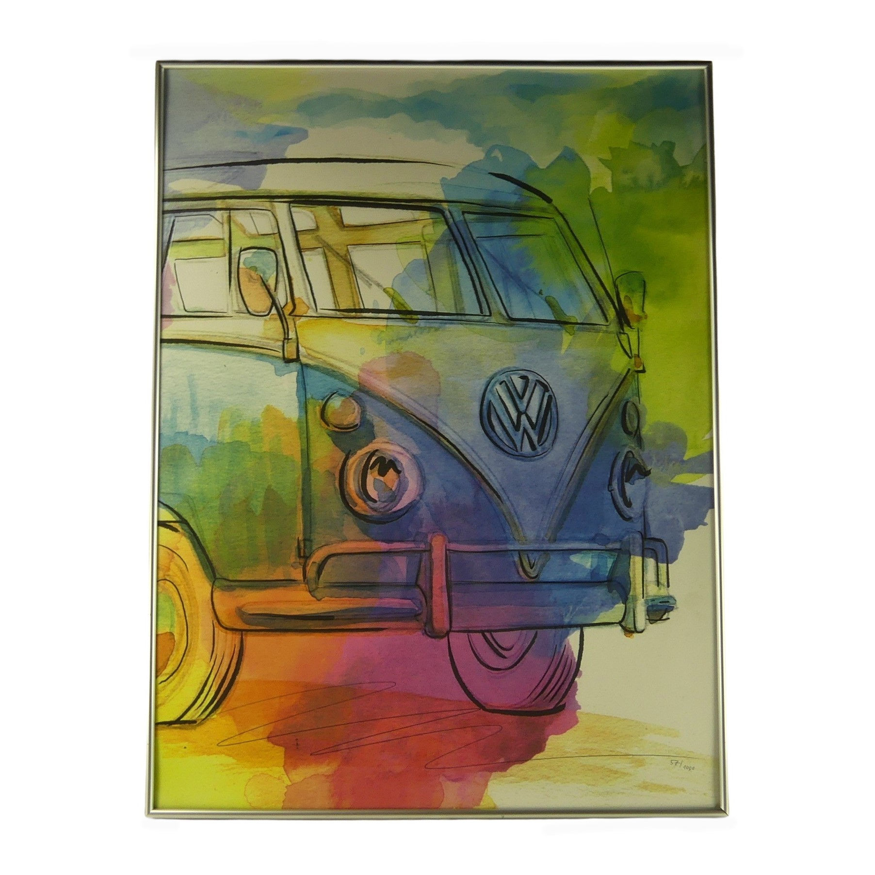 VW T1 Bulli Kunstdruck Aqua Poster Plakat original Volkswagen limitiert 80x60cm