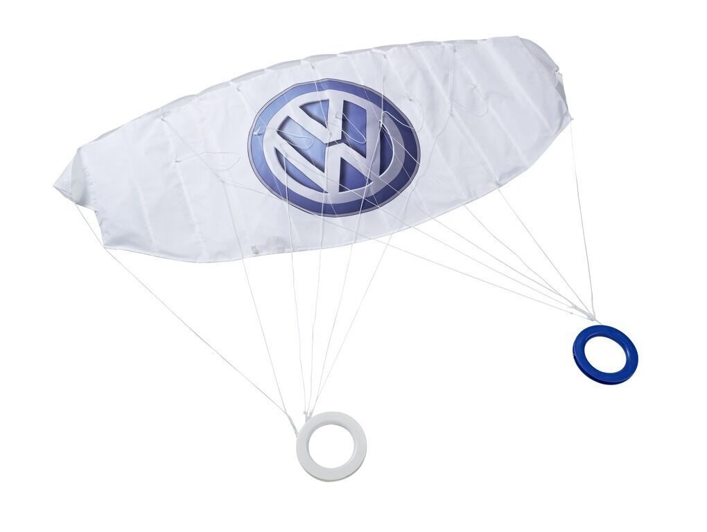 Original VW Lenkdrachen Drachen Kite Ripstop Nylon blau weiß